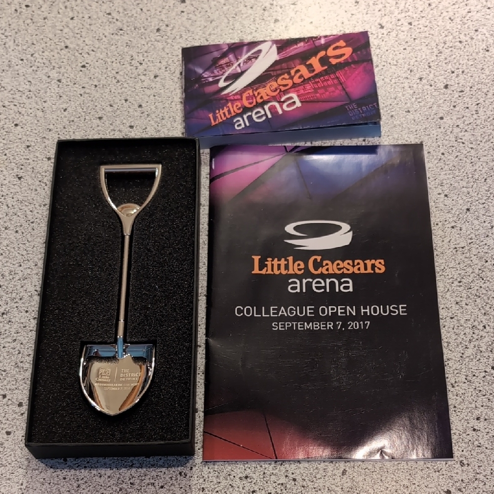 Colleague Exclusive Little Caesars Arena Program, Flip Book And Mini Shovel